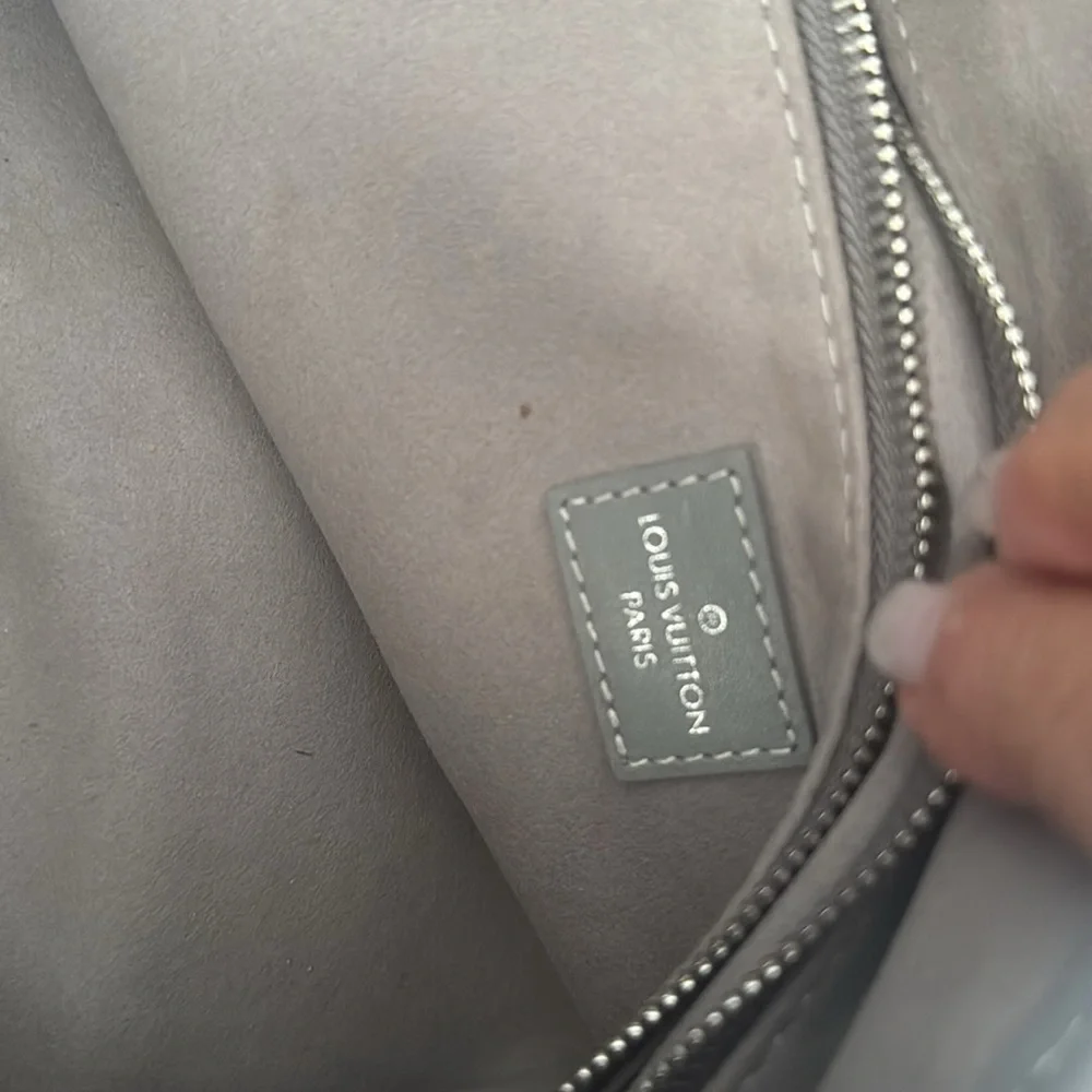 Monogram Gray and Brown  soft leather shoulder Bag - Picture 11 of 11